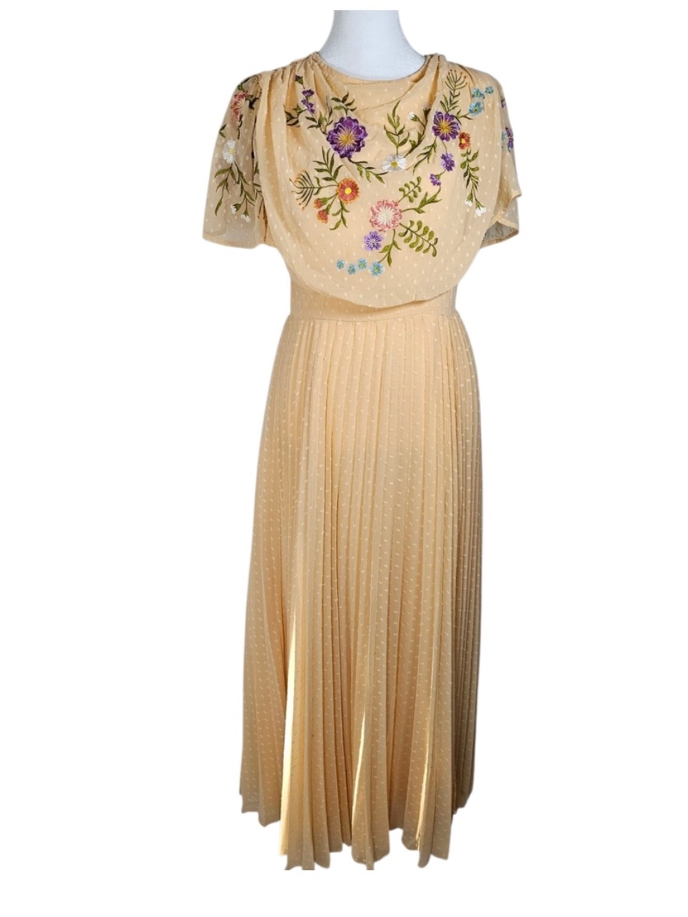 ASOS Pale Orange Embroidered Floral Maxi Dress